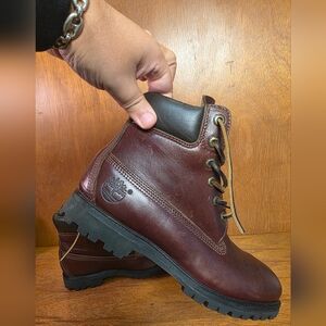 MADE IN USA TIMBERLAND BOOTS PREMIUM AMERICAN CRAFT 8.5 BURGUNDY